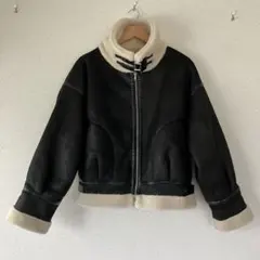 ◆ 美品 マジェスティックレゴン フェイクムートン ボア ブルゾン ジャケット