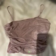 ビジュー付きピンクキャミソール