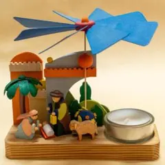 【美品】 ドイツ製 クリスマス飾り 聖夜の教会 ウィンドミル