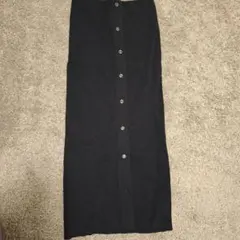 アダムエロペ　黒 リブ編み タイトスカート ボタン付き