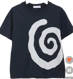 nuguネイビー スワール模様 半袖Tシャツ
