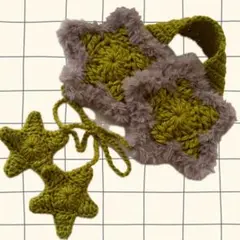 星のイヤーマフ ピスタチオ Y2K ウィッシュコア