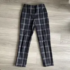 PLST チェック柄ウォームリザーブスティックパンツ XXS ブラック系