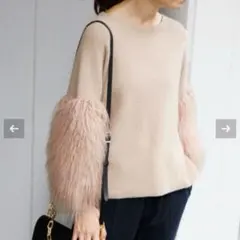 IENA イエナ ファースリーブニットプルオーバー　ニット　ブラウス　シャツ