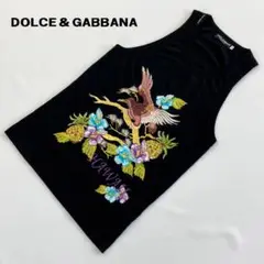希少 ドルチェ＆ガッバーナ 刺繍 タンクトップ HAWAII 総刺繍 46