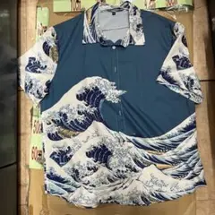 NIPOALOHA ニポアロハ 葛飾北斎 文昌星図 雷神 半袖 シャツ 古着 NIPOALOHA ニポアロハ 葛飾北斎 文昌星図 雷神 半袖 シャツ 古着