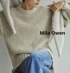 Mila Owen ステッチデザインニット　ベージュ