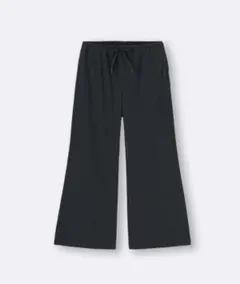 GU　GIRLS　リブプルオンワイドフレアパンツ　サイズ　160　BLACK　黒