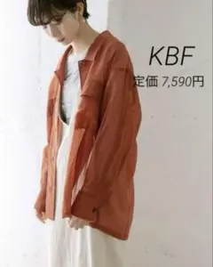 KBF オレンジ シースルー長袖シャツ