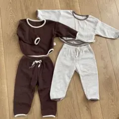 リブ素材 セットアップ 長袖