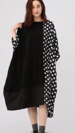 美品⁂センソユニコ⁂ロングワンピース　リネン　アシメ　変形ヘム　バルーン　M 美品✨モユル センソユニコ ロング ワンピース アート柄 リボン