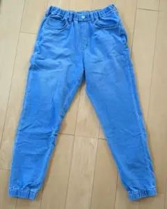 ユニクロ　デニム風　ジョガーパンツ　ウエストゴム　パンツ　ストレッチ　160