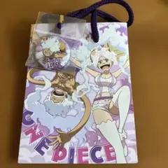 【未開封缶バッジ付】ワンピース 手提げ紙袋ギア5 ニカ ルフィ 黄猿 ボニー