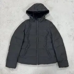 ZARA ザラ 中綿ジャケット フード付き S 黒 ブラック ファー アウター