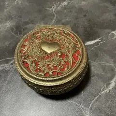 み*ん様 装飾的な金色の円形ボックス レトロ