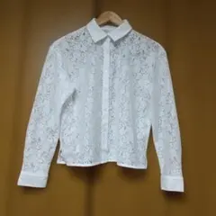 GU ホワイト レース 長袖ブラウス