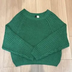 【美品】H&M グリーンニット 秋服　S