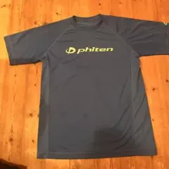 phiten ファイテン Tシャツ ブルー スポーツウェア 青、銀、金