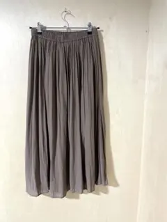 GLOBALWORK エアリーカラーボイルスカート グレイッシュブラウン