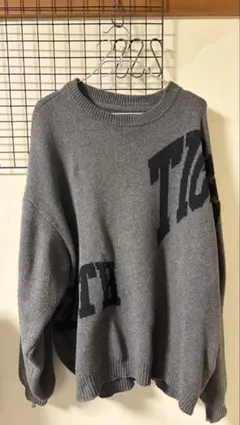 TIGHTBOOTH ロゴニット グレー L