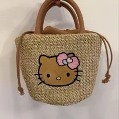 ハローキティ カゴバッグ　日焼けキティ