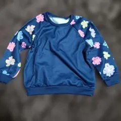 SHEINフラワーパターン トレーナー 120cm ネイビー