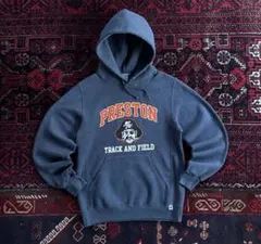 RUSSELL ラッセル カレッジロゴ プルオーバー パーカー チャコールグレー