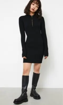 LAGUA GEM ラグアジェムHALF ZIP タイトワンピ