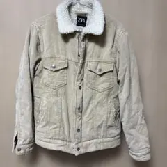 ZARA コーデュロイ ボアジャケット ベージュ Sサイズのサムネイル
