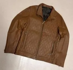 極美品 MALE & Co. 中綿 キルティング ライダース レザージャケット