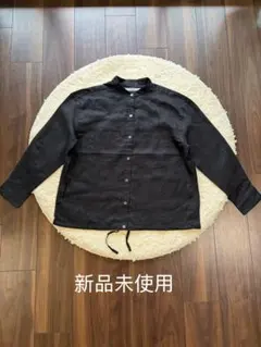 グランマママドーター リネン 刺繍 スタンドカラー ブラウス