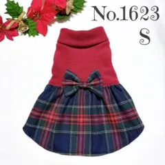 犬服　ハンドメイド　S ハイネックワンピ