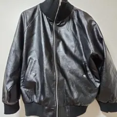 ブラックレザーボンバージャケット