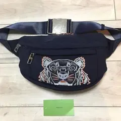 KENZO 虎の刺繍が印象的なグレーのナイロンショルダーバッグ - メルカリ
