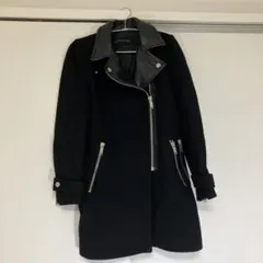 ZARA WOMAN ブラックライダース風コート XSのサムネイル