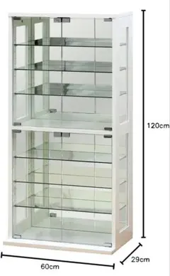 ホワイト ガラスディスプレイケース 120cm