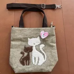 猫刺繍トートバッグ