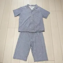 無印良品 紳士 半袖パジャマ L ストライプ 綿100%