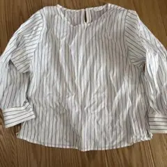 GLACIER ストライプ 五分袖ブラウス M ほぼ未使用