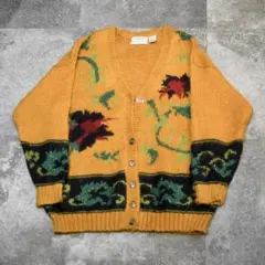 古着 オーバーサイズ モヘアカーディガン デザイン ニット セーター