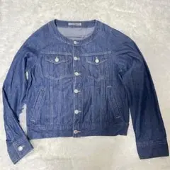 NICE CLAUP デニムジャケット　ノーカラー　Gジャン　薄手　柔らかい