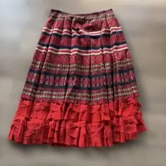 美品】tricot COMME des GARÇONS 赤チェックスカート - メルカリ