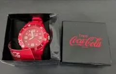 Coca-Cola 赤 アナログ腕時計