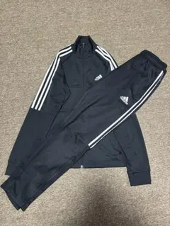 アディダス L ジャージ上下　メンズ adidas　ブラック　白ライン
