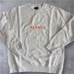 新品 未使用 BEAMS ビームス ロゴ スウェット オートミール XL
