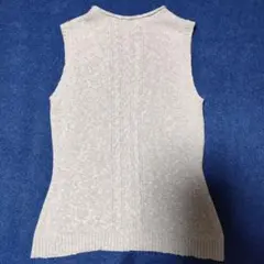 ケーブル編み ニットベスト ベージュ系