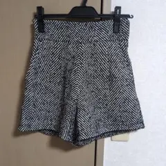 ヘリンボーン柄 ハイウエストショートパンツ Mサイズ