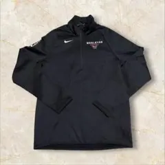 NIKE カレッジ ジッププルオーバー USサイズ バスケ ブラック 刺繍ロゴ