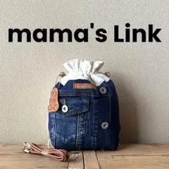 デニムリメイクバッグ　ショルダー　サコッシュ　ハートキルティング