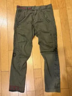 【希少】DSQUARED2 ペイント加工ミリタリーパンツ 46 イタリア製